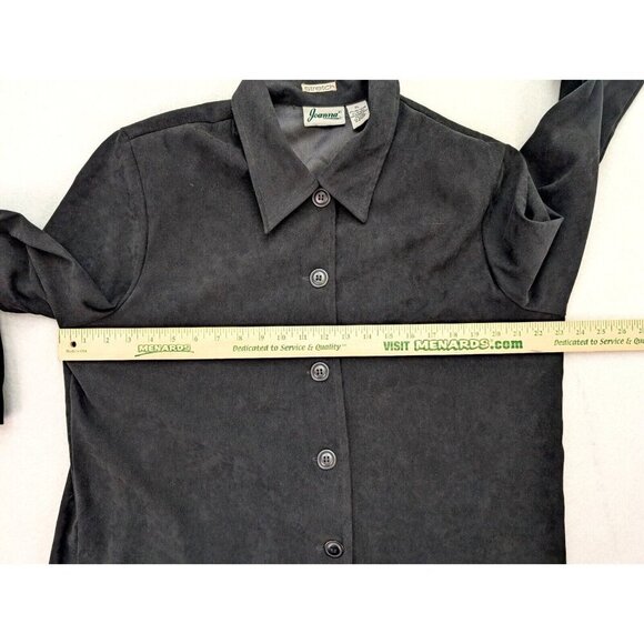 Joanna Women's Jacket Size XL Black Soft Microfiber Button-Up Unlined - Picture 6 of 12